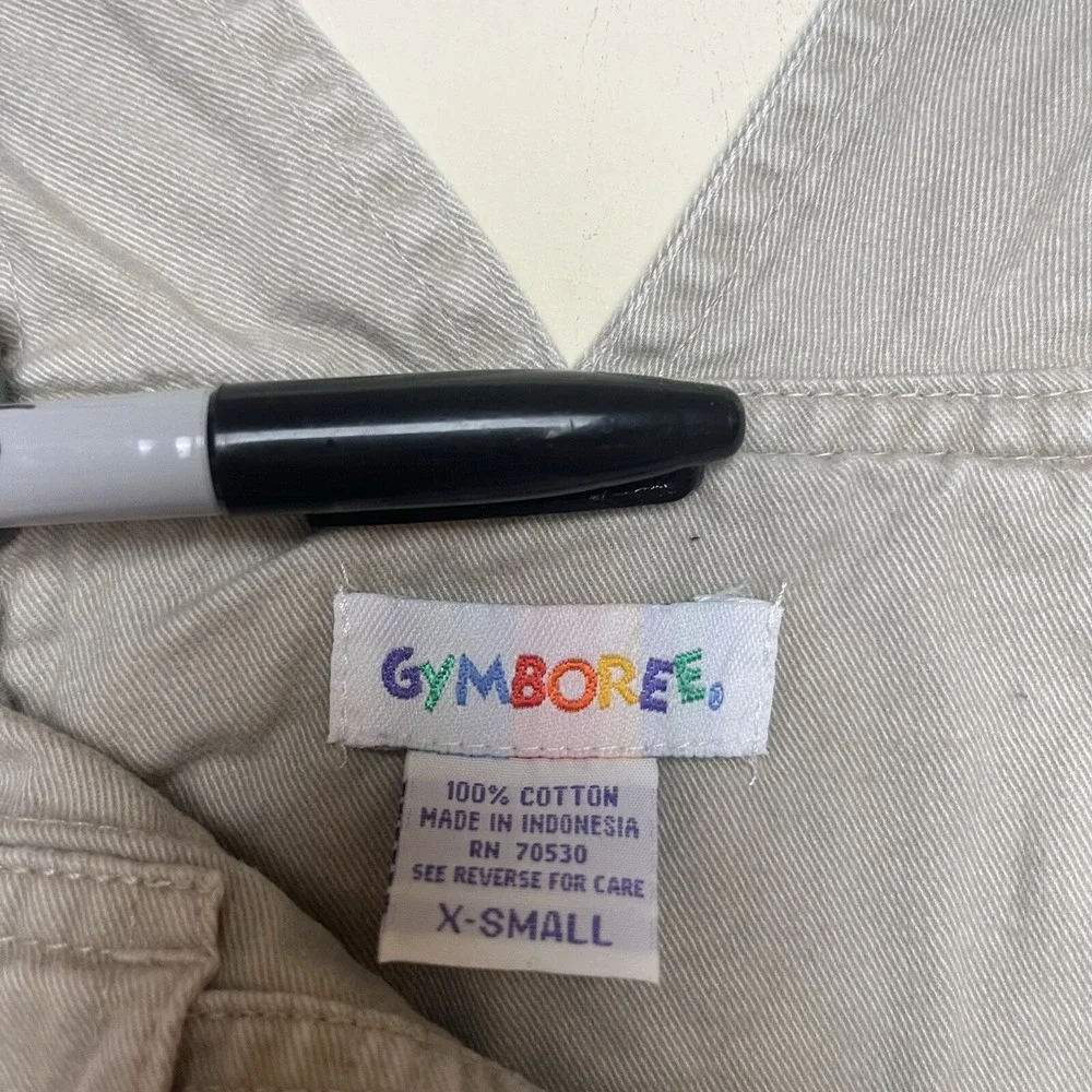 Vintage Gymboree Rainbow Tag Khaki Overalls‎ Shortalls Tractor Farm 90s Size X
